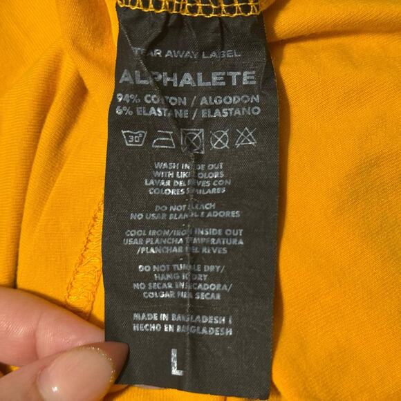 Alphalete Yellow Performance Tee -L - Picture 5 of 6
